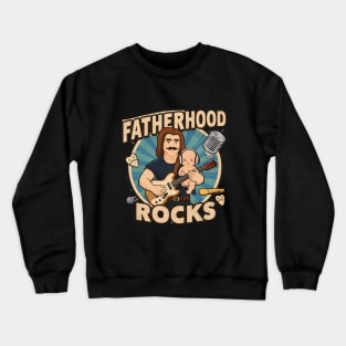 Rockin Dad Celebrating Dad with Cool Vibes and Rockin' Designs Crewneck Sweatshirt
